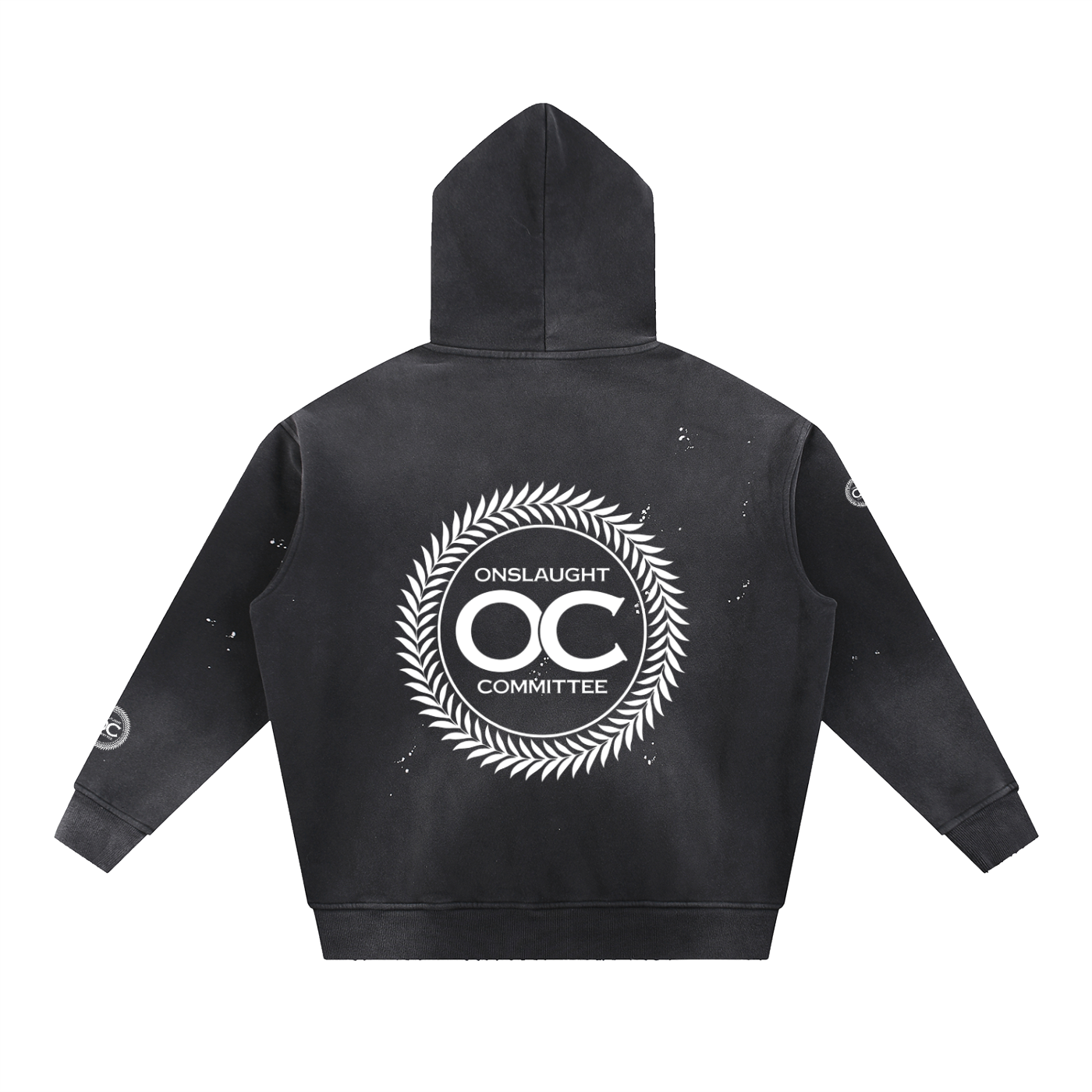 Vintage Washed Frayed Fleece Hoodie