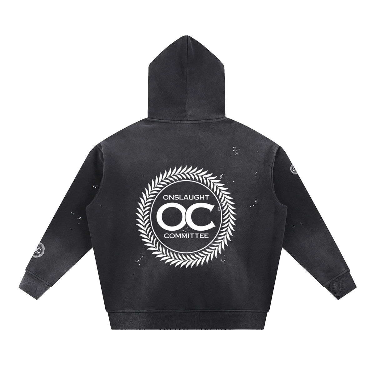 Vintage Washed Frayed Fleece Hoodie