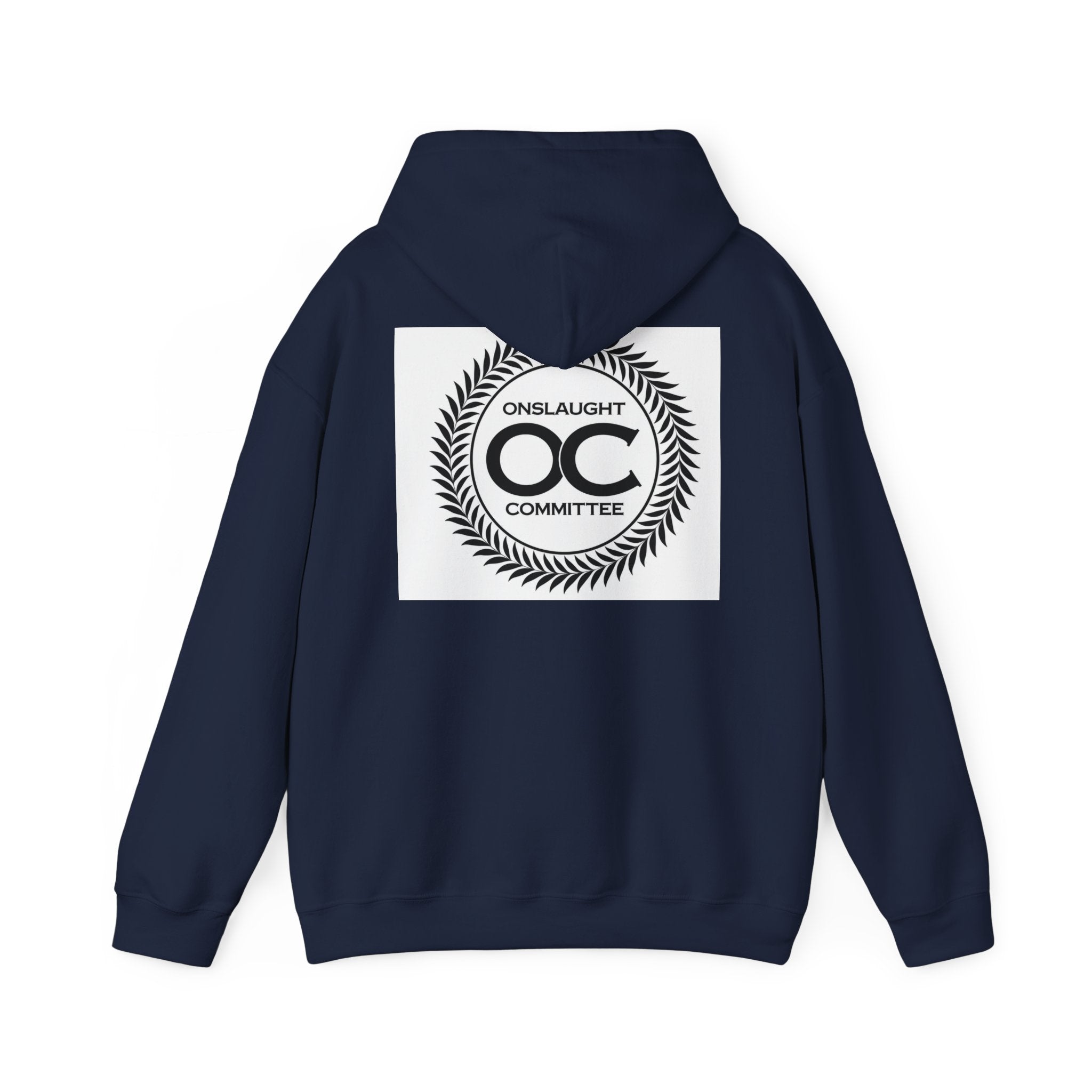 Onslaught Committee OC Laurel Logo Hoodie — Minimal Vintage Crest Sweatshirt