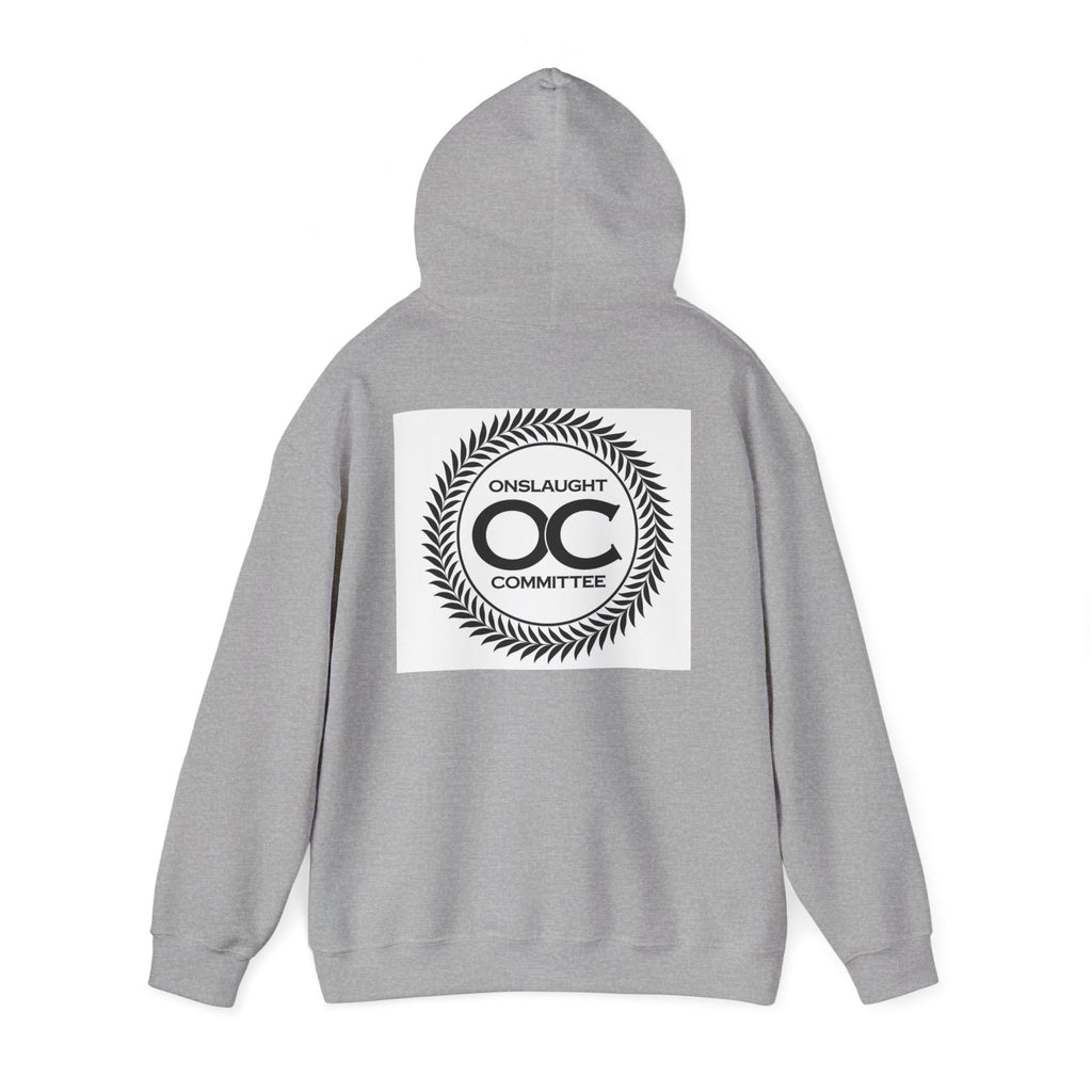 Onslaught Committee OC Laurel Logo Hoodie — Minimal Vintage Crest Sweatshirt