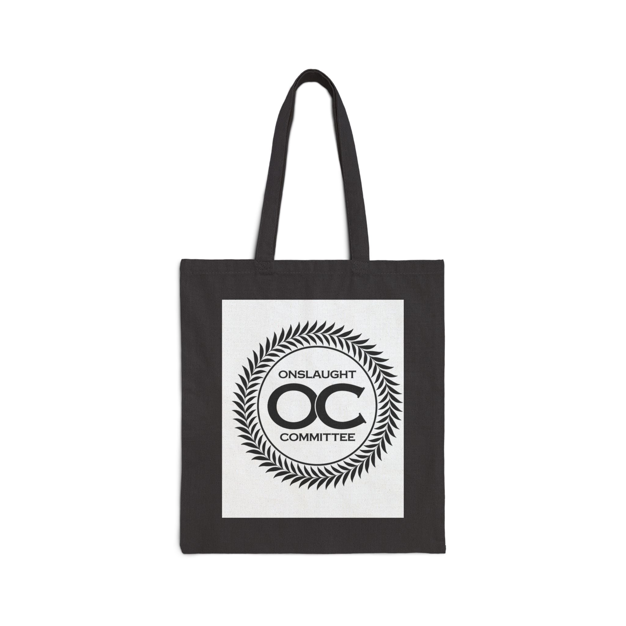 Cotton Canvas Tote — "Onslaught Committee" OC Laurel Logo Eco Shopper