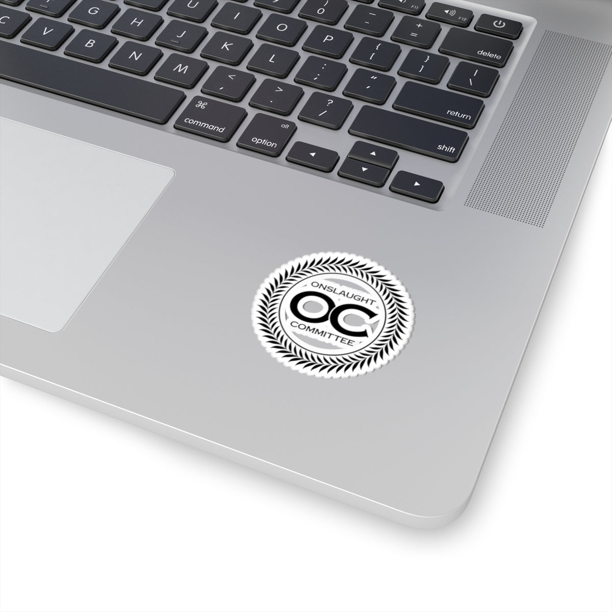 Onslaught Committee OC Logo Kiss-Cut Sticker — Laurel Wreath Laptop Decal