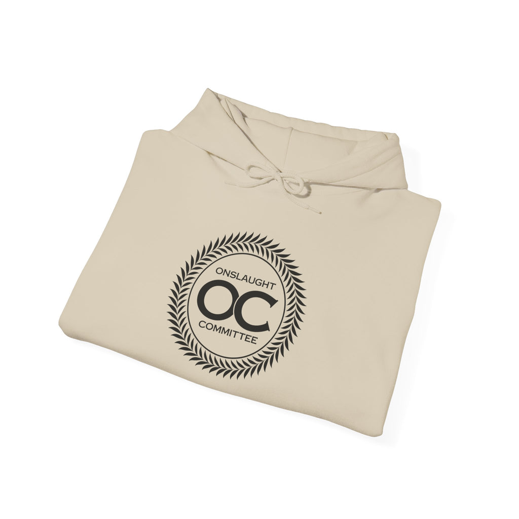 Onslaught Committee OC Laurel Logo Hoodie — Minimal Vintage Crest Sweatshirt