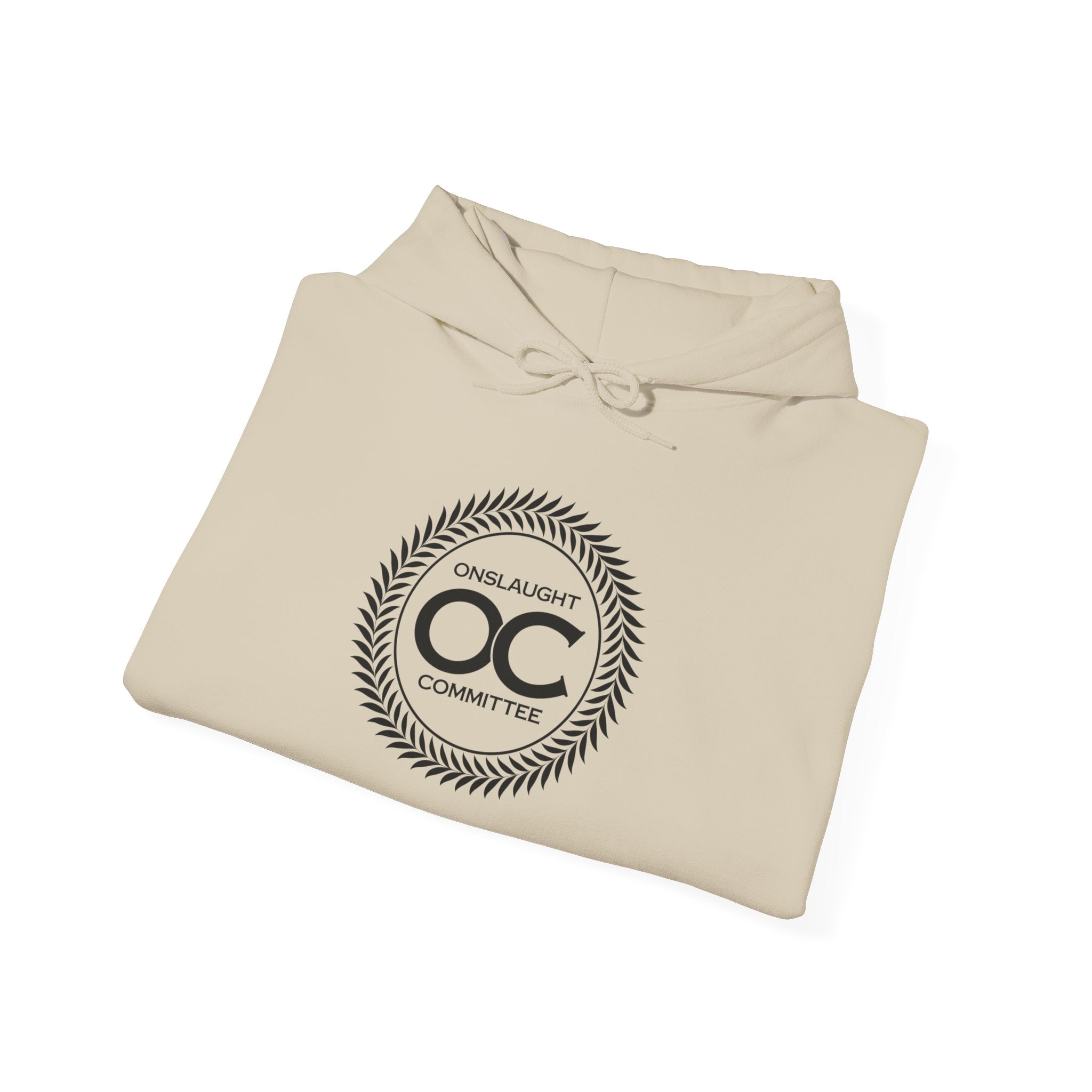 Onslaught Committee OC Laurel Logo Hoodie — Minimal Vintage Crest Sweatshirt