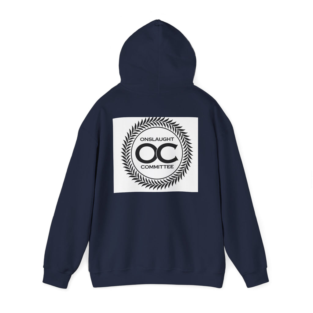 Onslaught Committee OC Laurel Logo Hoodie — Minimal Vintage Crest Sweatshirt
