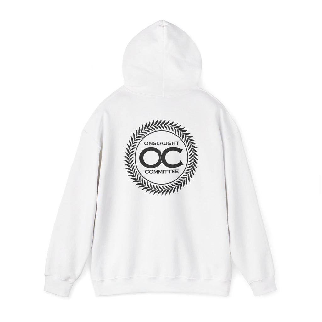Onslaught Committee OC Laurel Logo Hoodie — Minimal Vintage Crest Sweatshirt