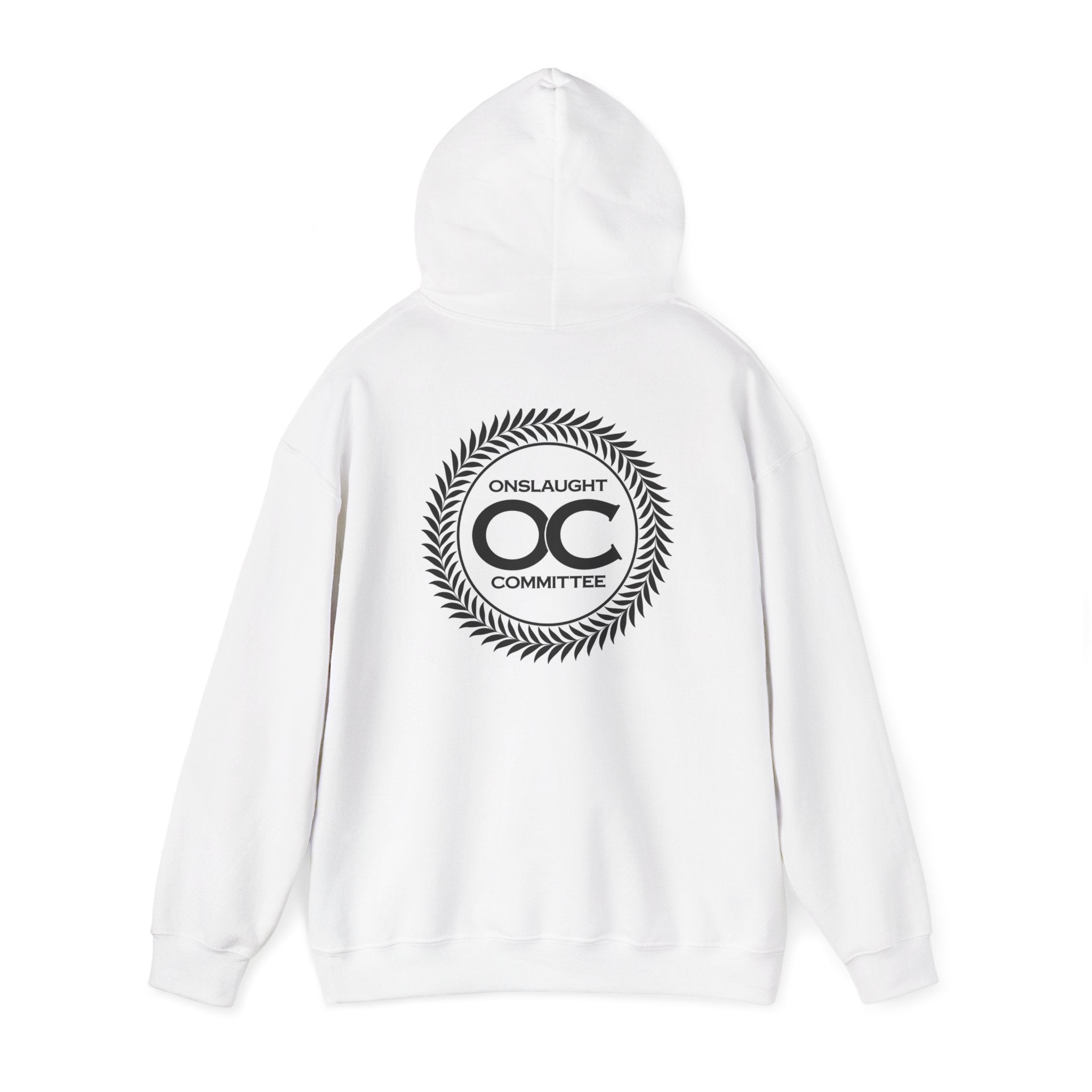 Onslaught Committee OC Laurel Logo Hoodie — Minimal Vintage Crest Sweatshirt
