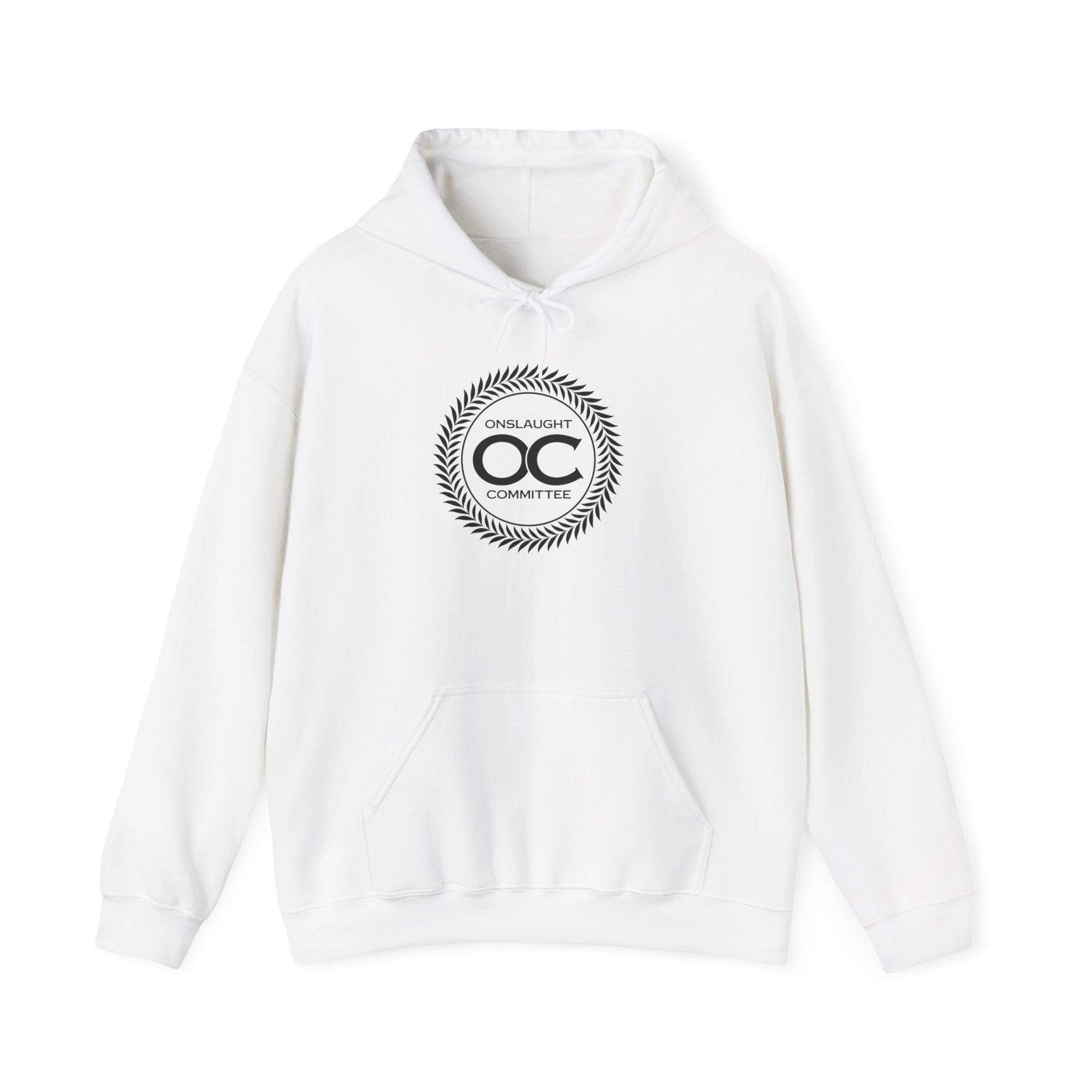 Onslaught Committee OC Laurel Logo Hoodie — Minimal Vintage Crest Sweatshirt