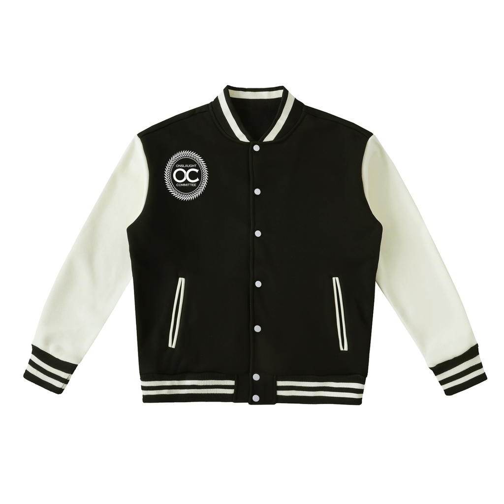 Two-Tone Fleeced Varsity Jacket
