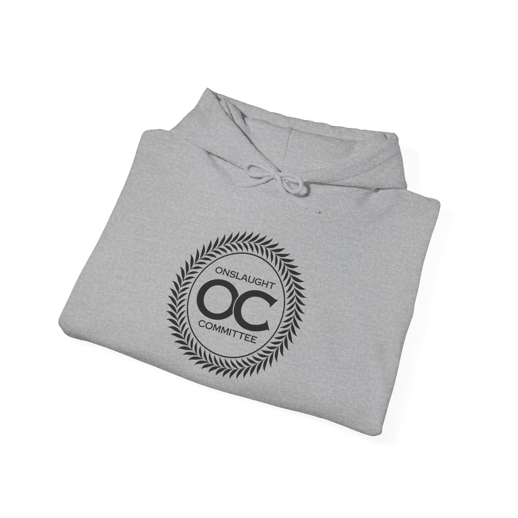 Onslaught Committee OC Laurel Logo Hoodie — Minimal Vintage Crest Sweatshirt