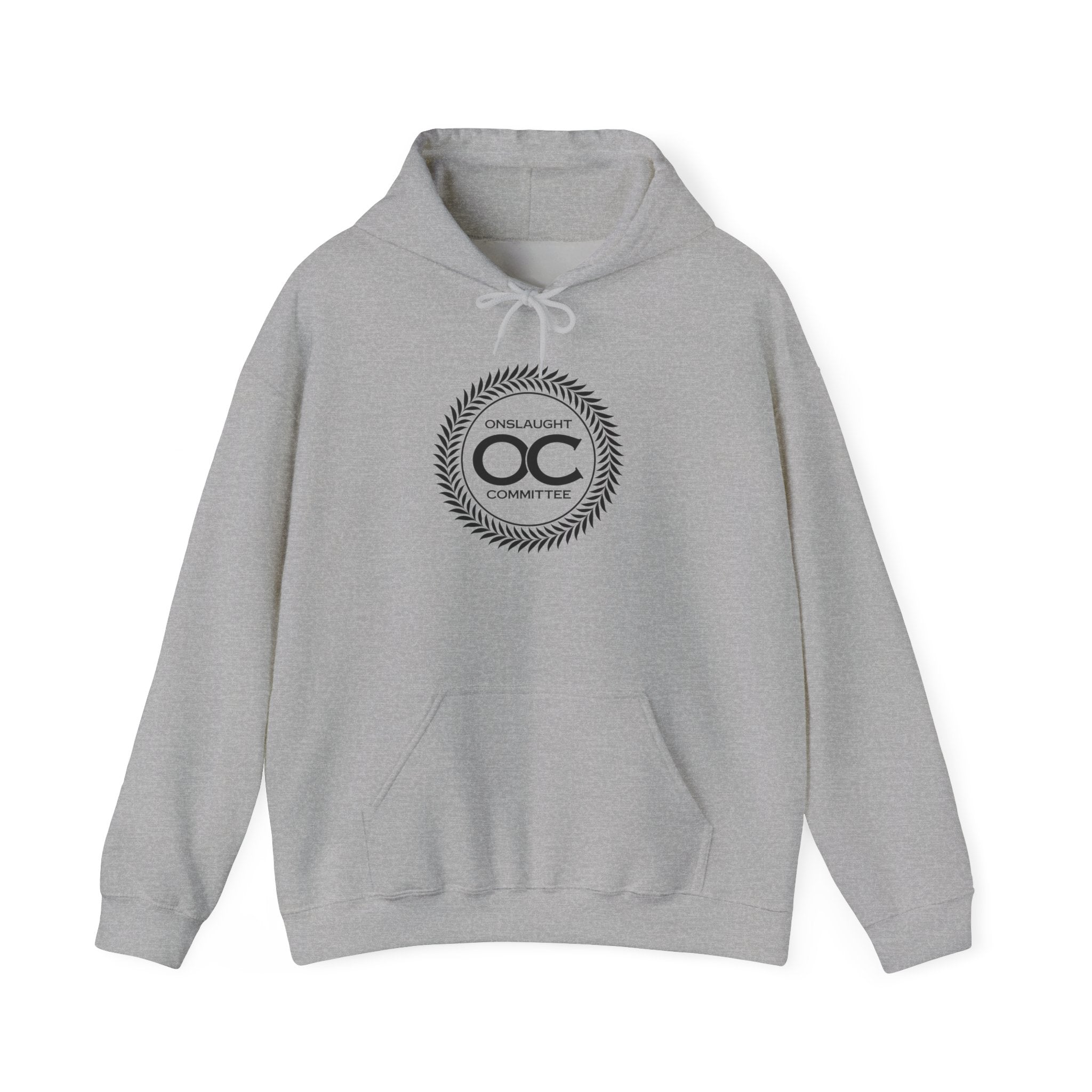 Onslaught Committee OC Laurel Logo Hoodie — Minimal Vintage Crest Sweatshirt