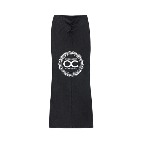 Dyed Washed Drawstring Maxi Skirt
