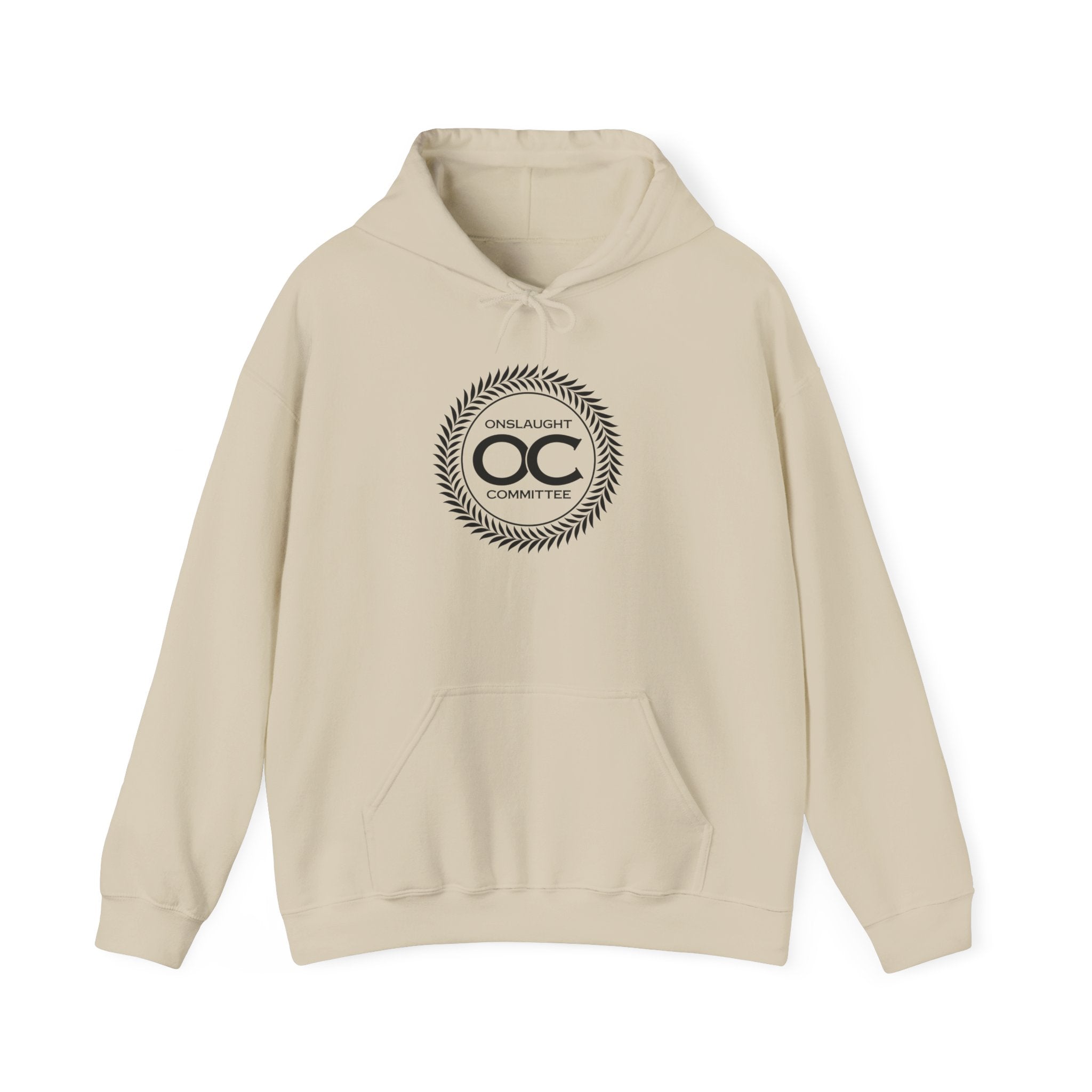 Onslaught Committee OC Laurel Logo Hoodie — Minimal Vintage Crest Sweatshirt