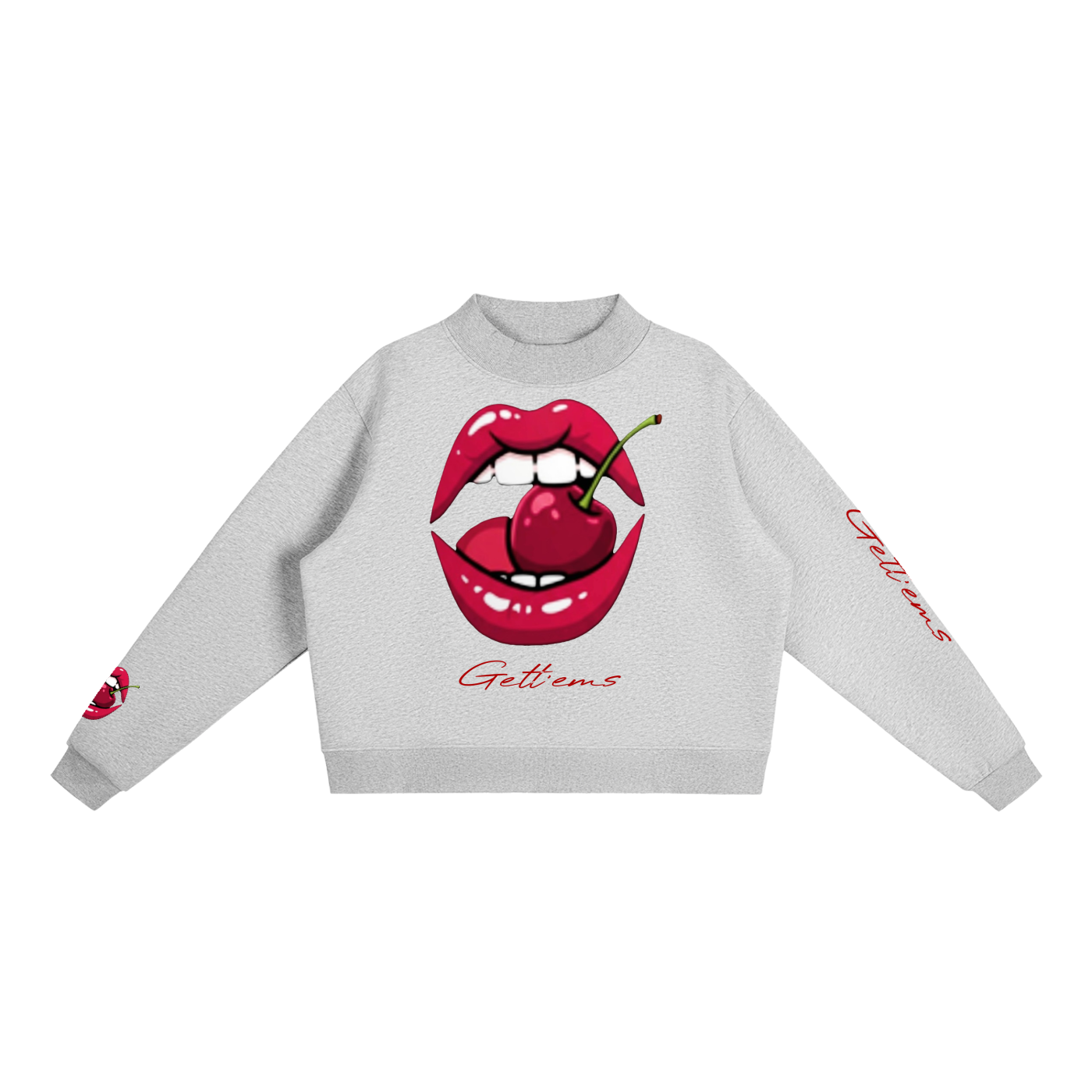 Essential Fleece Mock-Neck Crew Sweatshirt