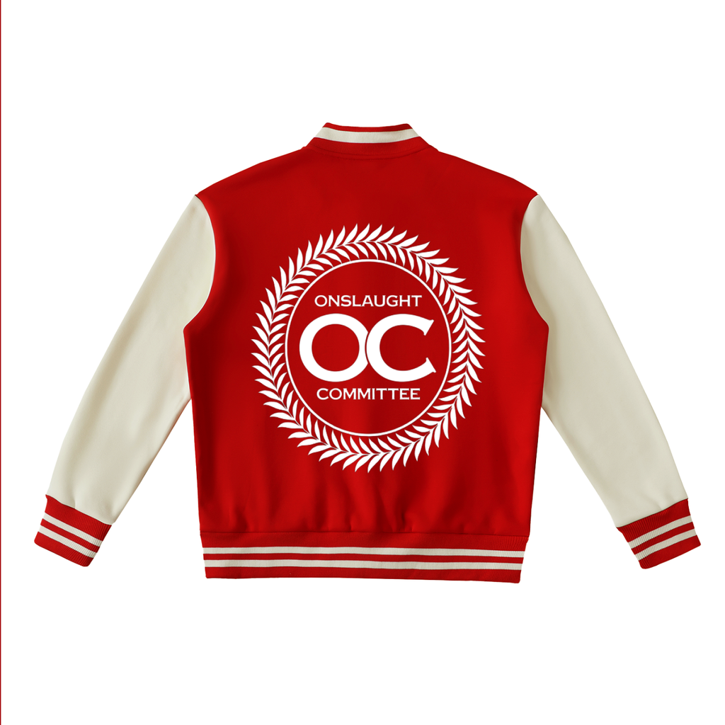 Two-Tone Fleeced Varsity Jacket
