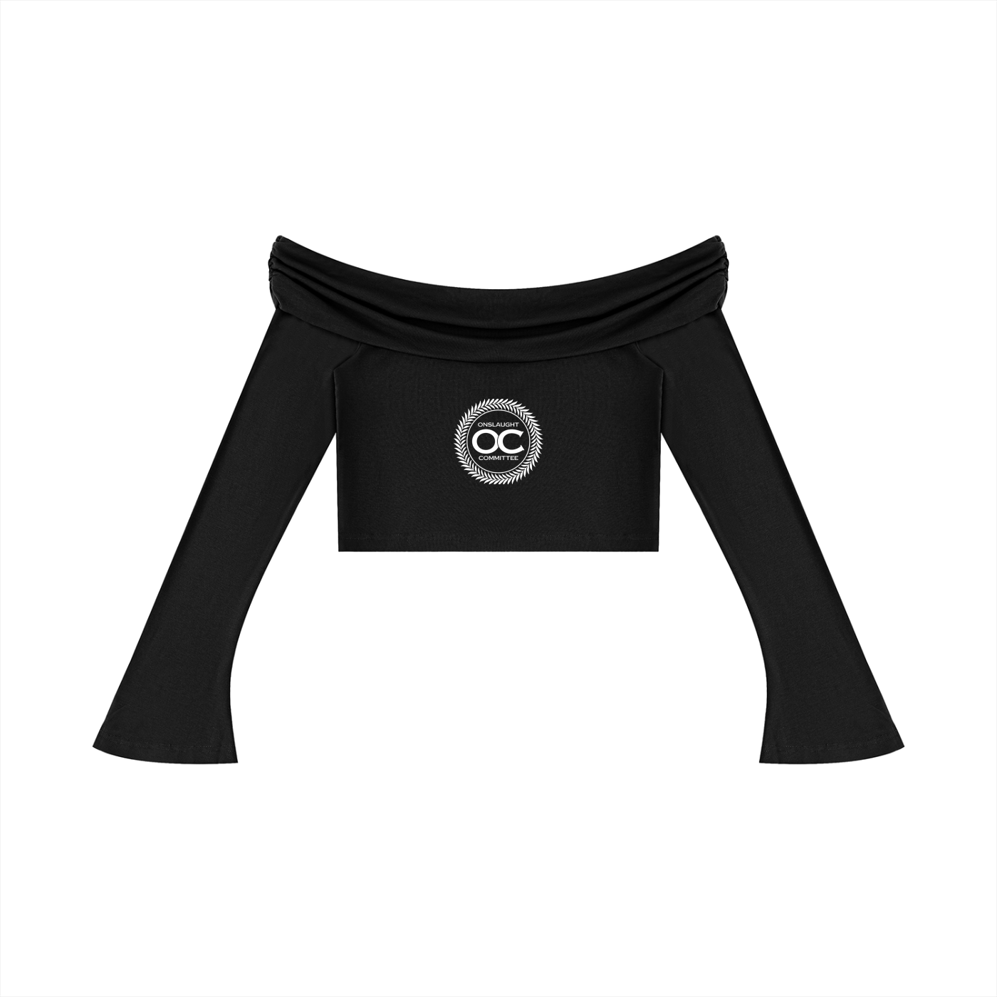 Women's Off-the-Shoulder Bell Sleeve Crop T-Shirt