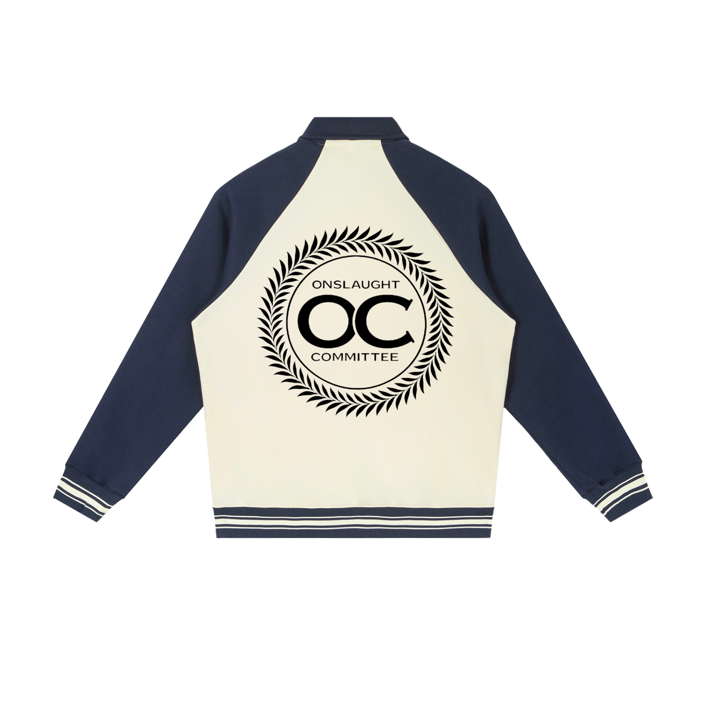 Contrast Raglan Sleeve Baseball Jacket