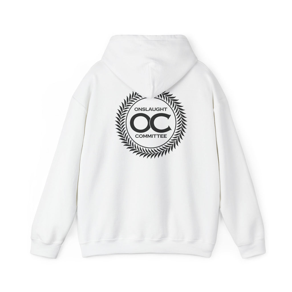 Onslaught Committee OC Laurel Logo Hoodie — Minimal Vintage Crest Sweatshirt
