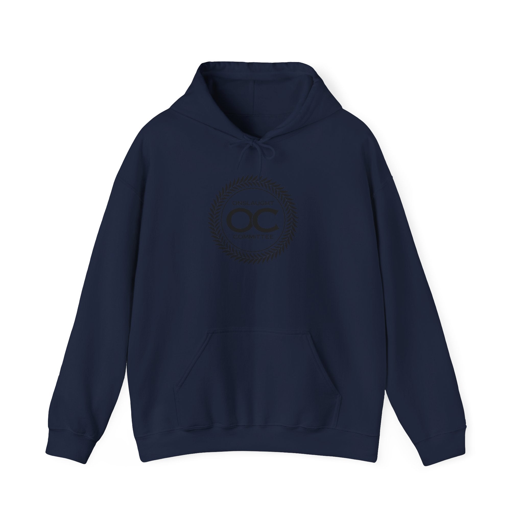 Onslaught Committee OC Laurel Logo Hoodie — Minimal Vintage Crest Sweatshirt