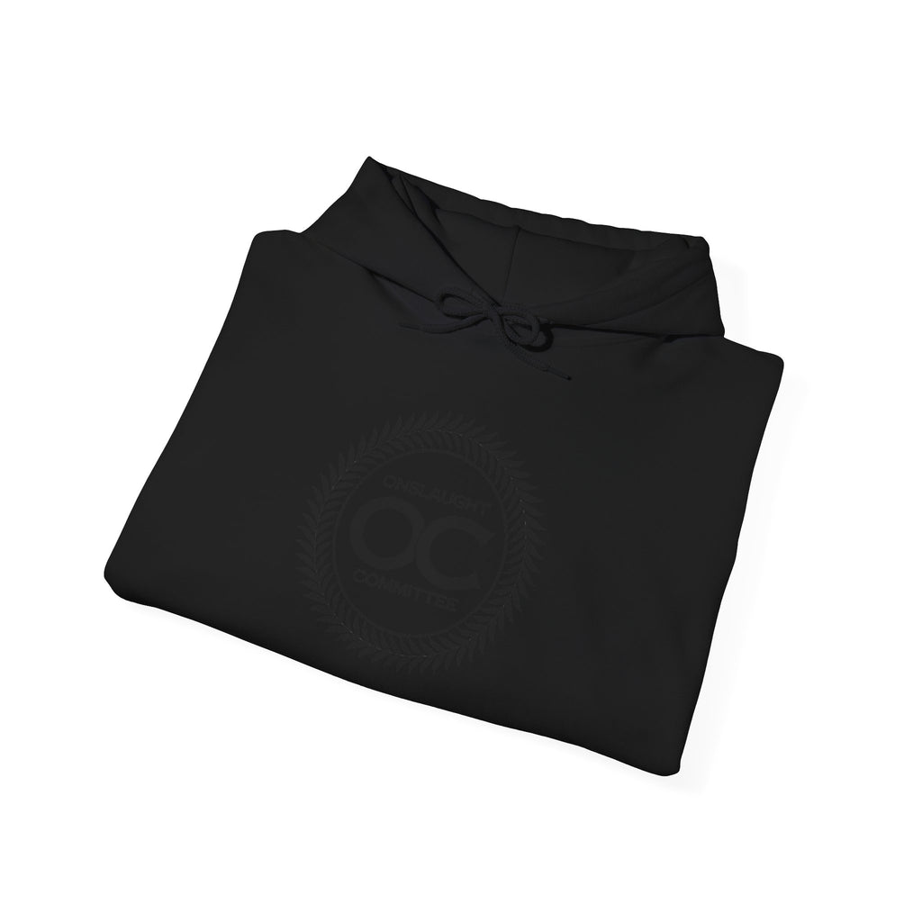 Onslaught Committee OC Laurel Logo Hoodie — Minimal Vintage Crest Sweatshirt