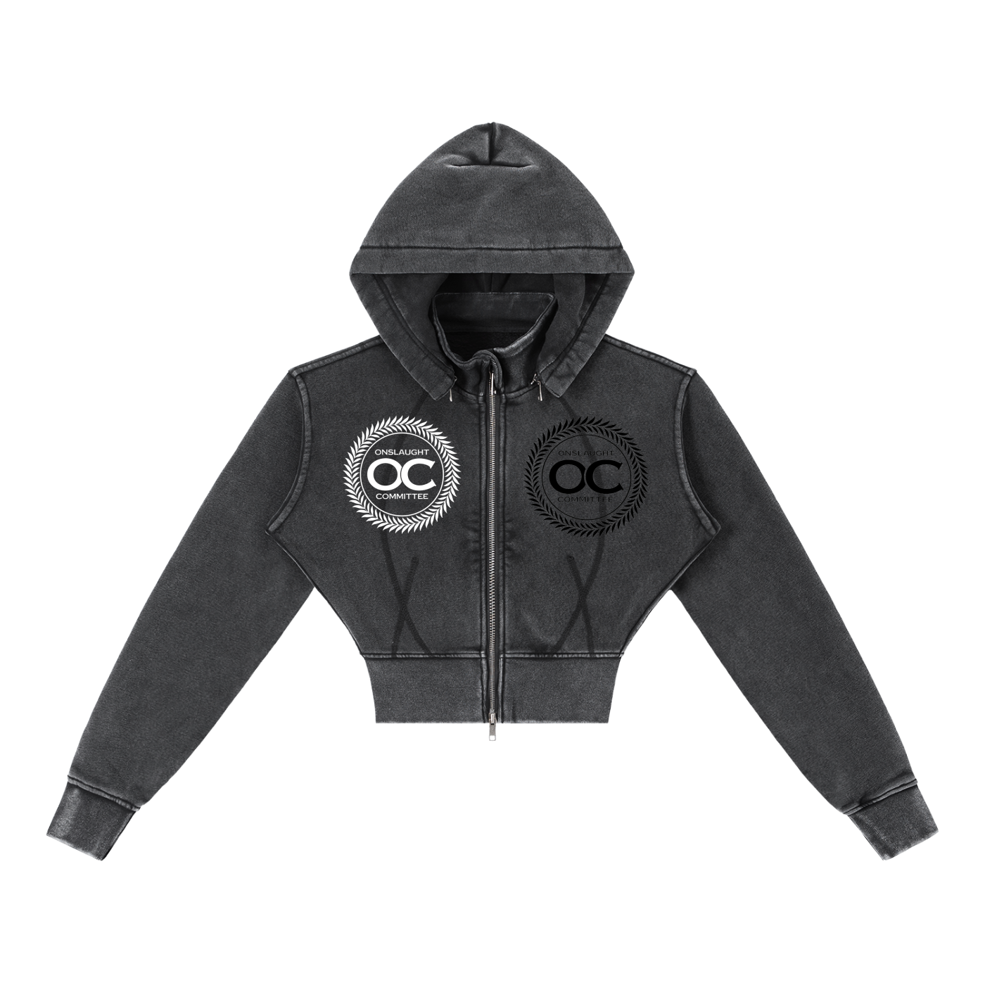 Vintage Washed Cropped Fleece Hoodie