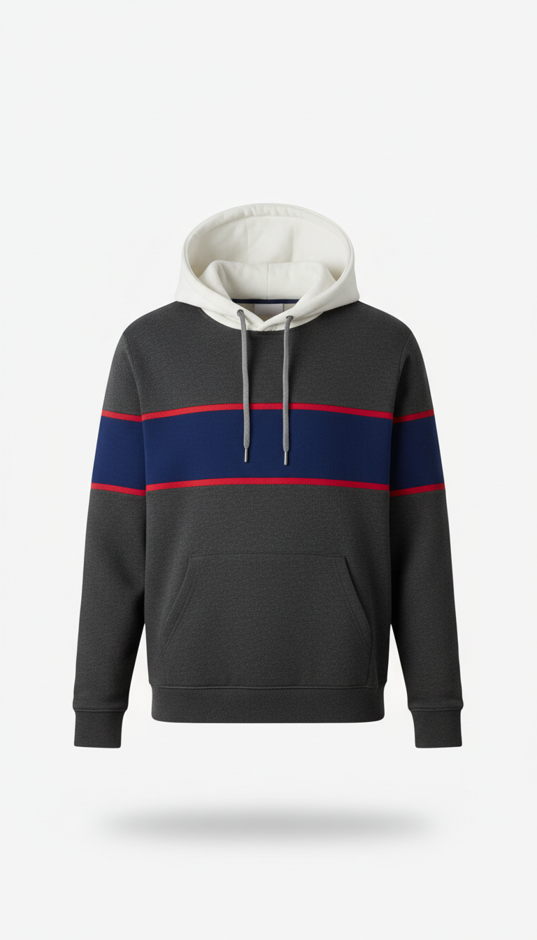 Urban Minimal Hoodie Blue Line