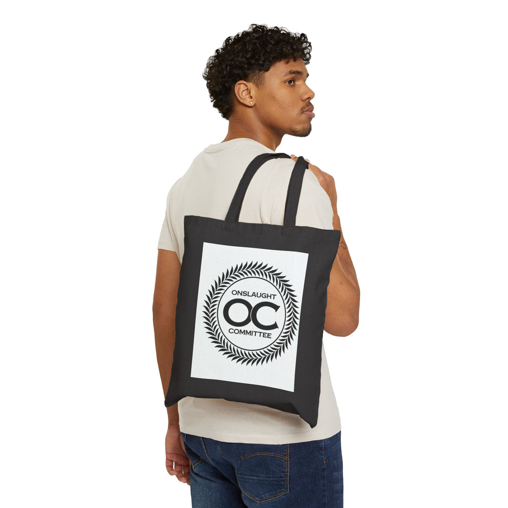 Cotton Canvas Tote — "Onslaught Committee" OC Laurel Logo Eco Shopper