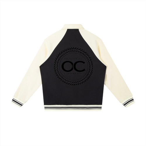 Contrast Raglan Sleeve Baseball Jacket