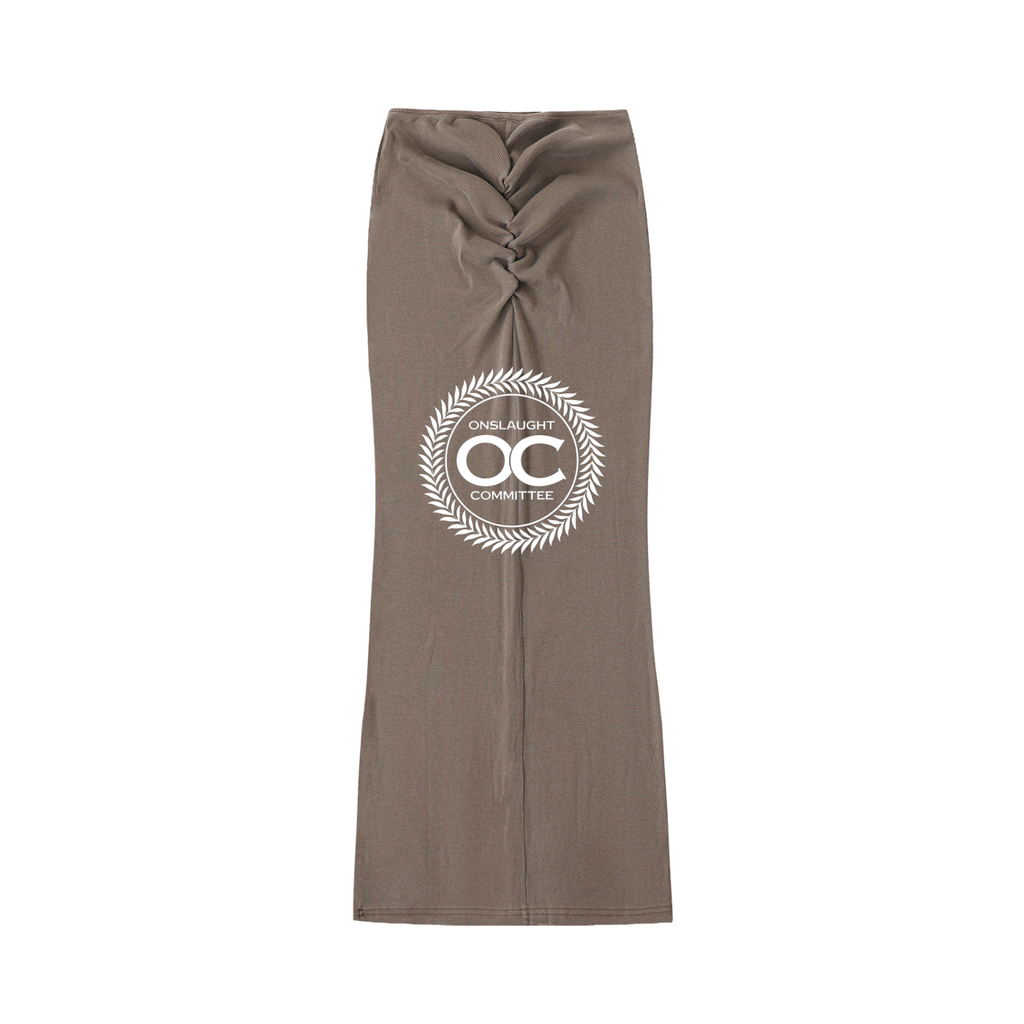 Dyed Washed Drawstring Maxi Skirt