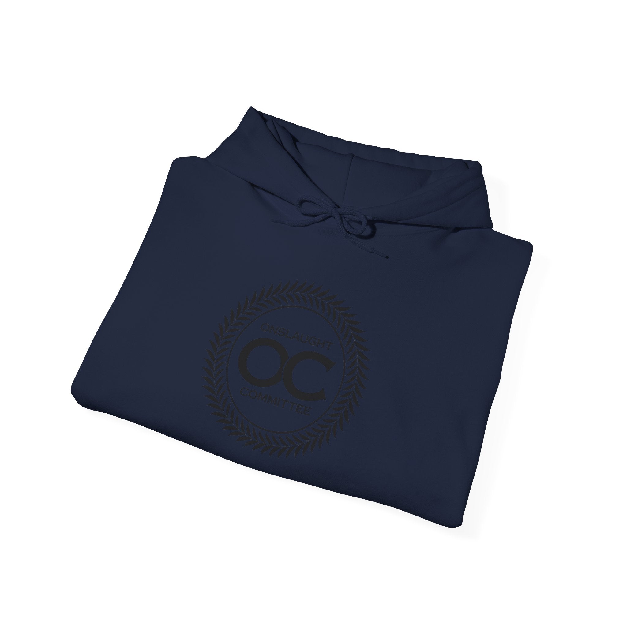 Onslaught Committee OC Laurel Logo Hoodie — Minimal Vintage Crest Sweatshirt