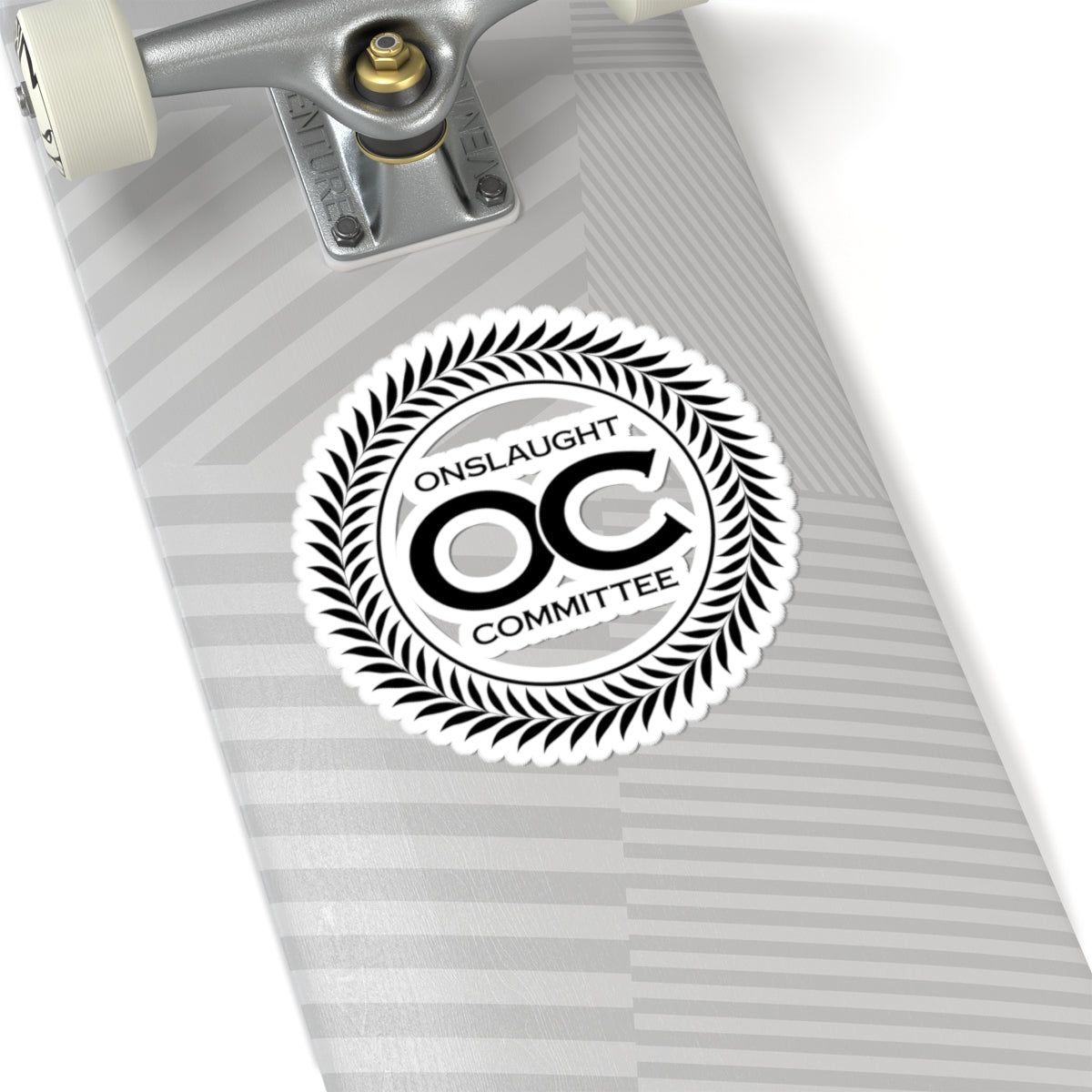 Onslaught Committee OC Logo Kiss-Cut Sticker — Laurel Wreath Laptop Decal