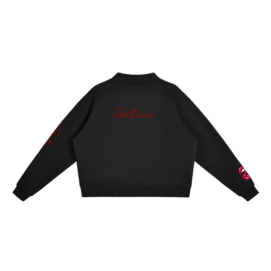 Essential Fleece Mock-Neck Crew Sweatshirt
