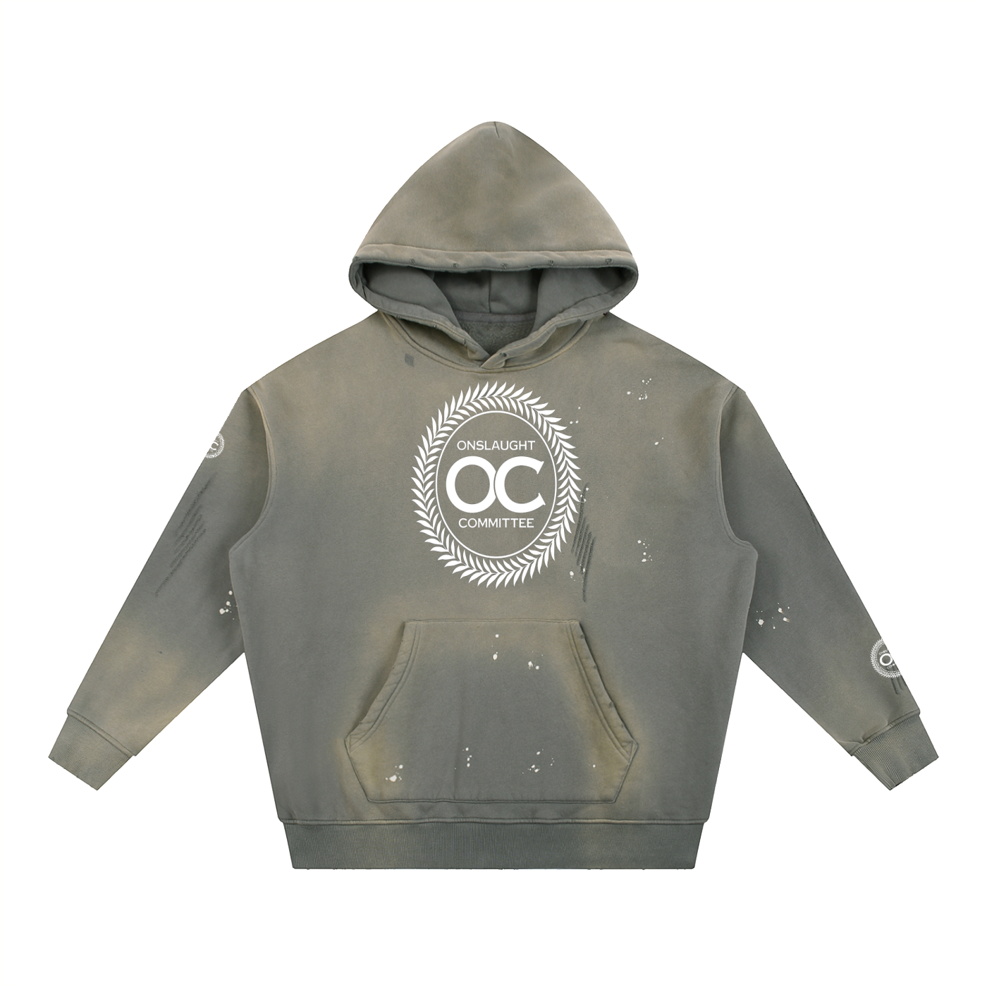 Vintage Washed Frayed Fleece Hoodie