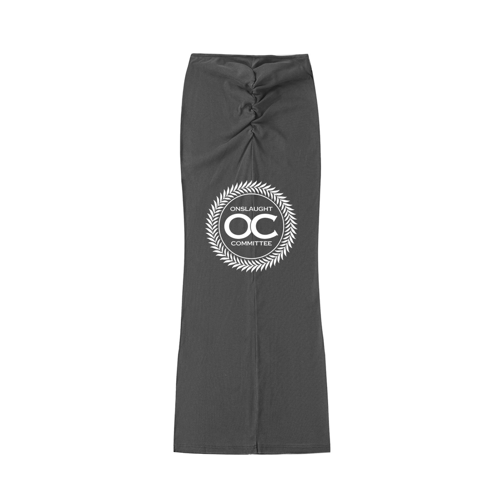 Dyed Washed Drawstring Maxi Skirt