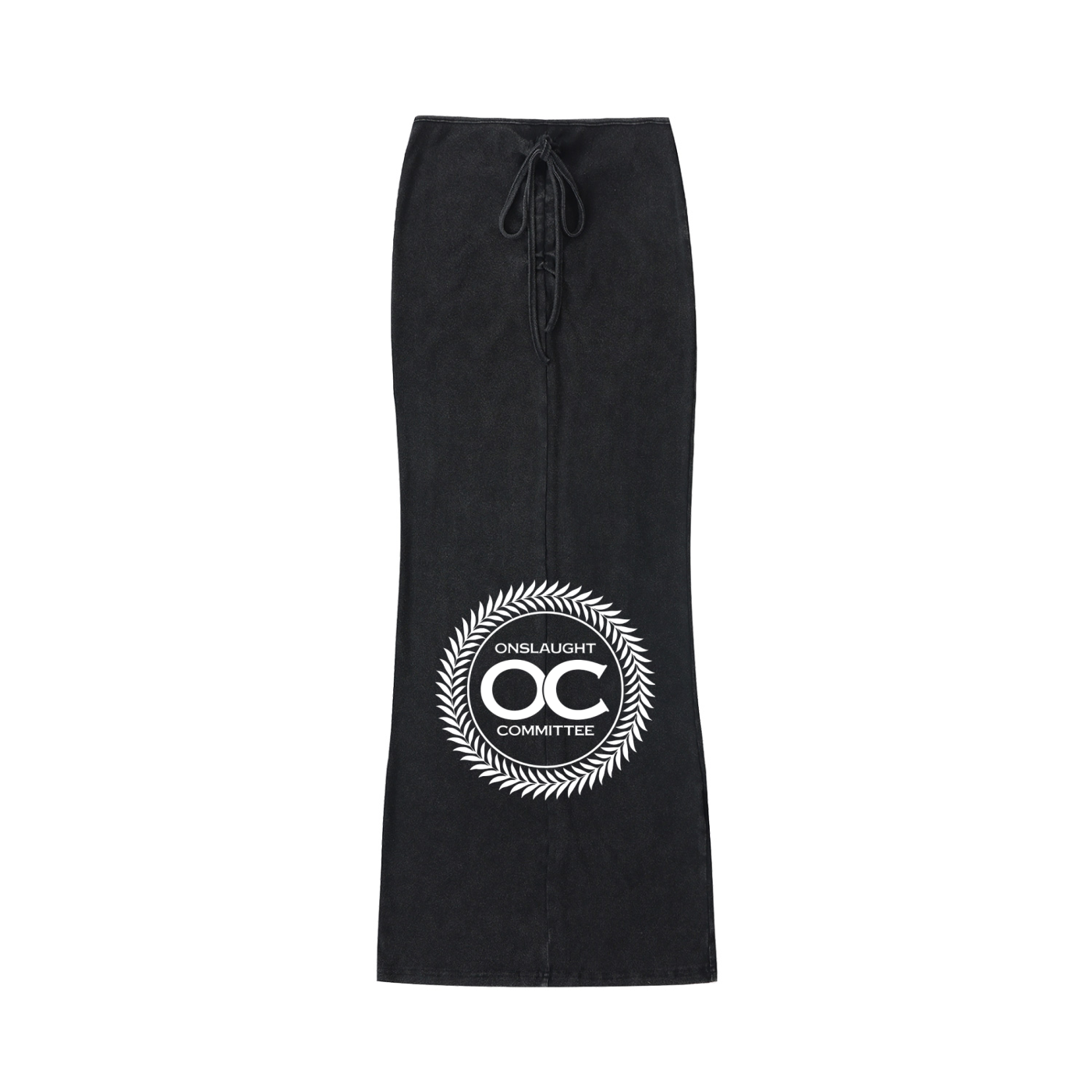 Dyed Washed Drawstring Maxi Skirt