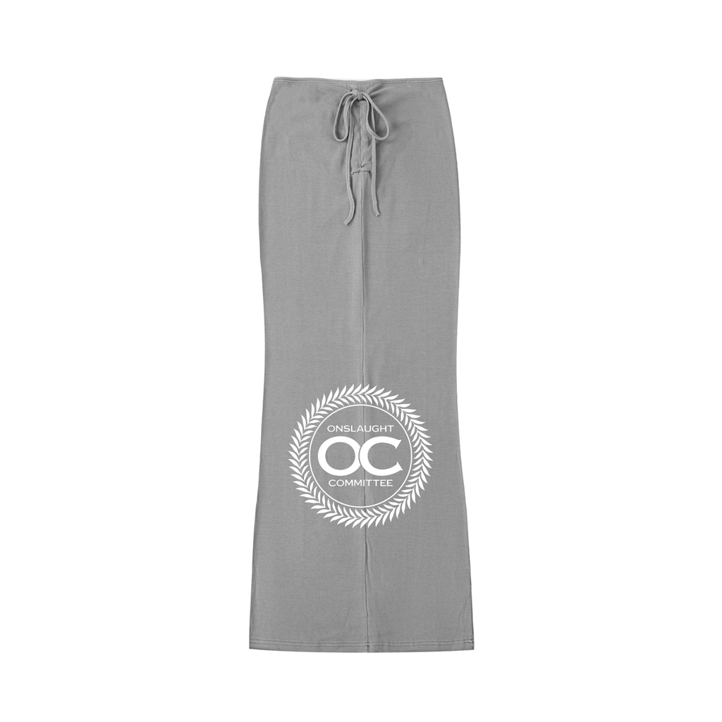 Dyed Washed Drawstring Maxi Skirt