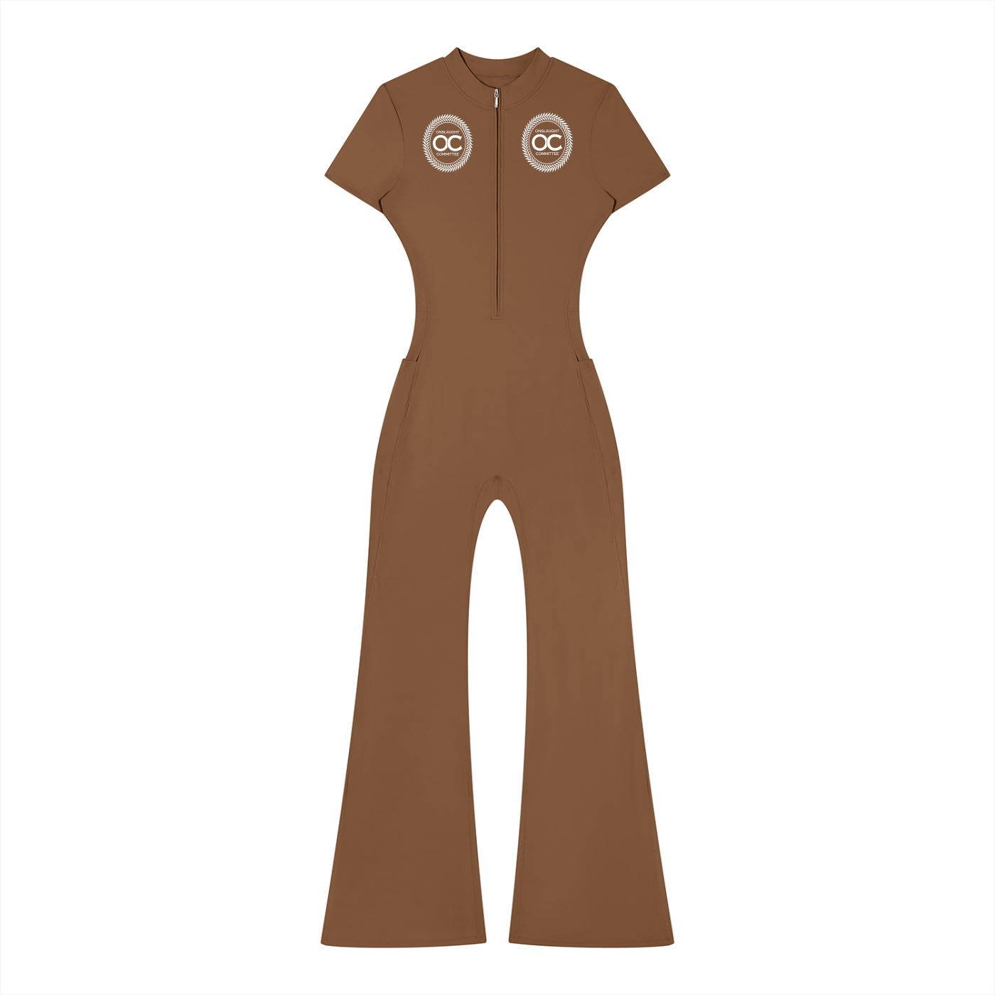 Women’s Tight Flared Leg Quarter-Zip Jumpsuit