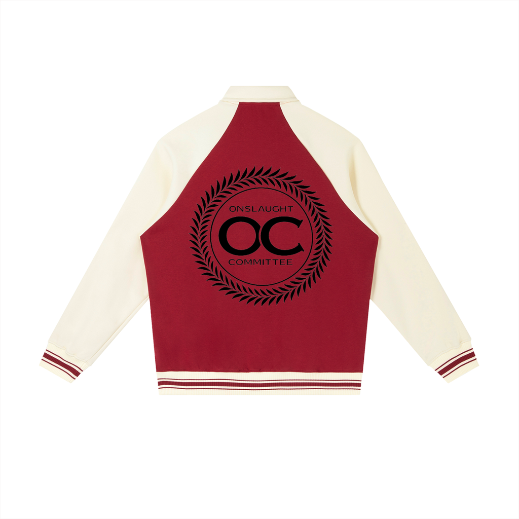 Contrast Raglan Sleeve Baseball Jacket