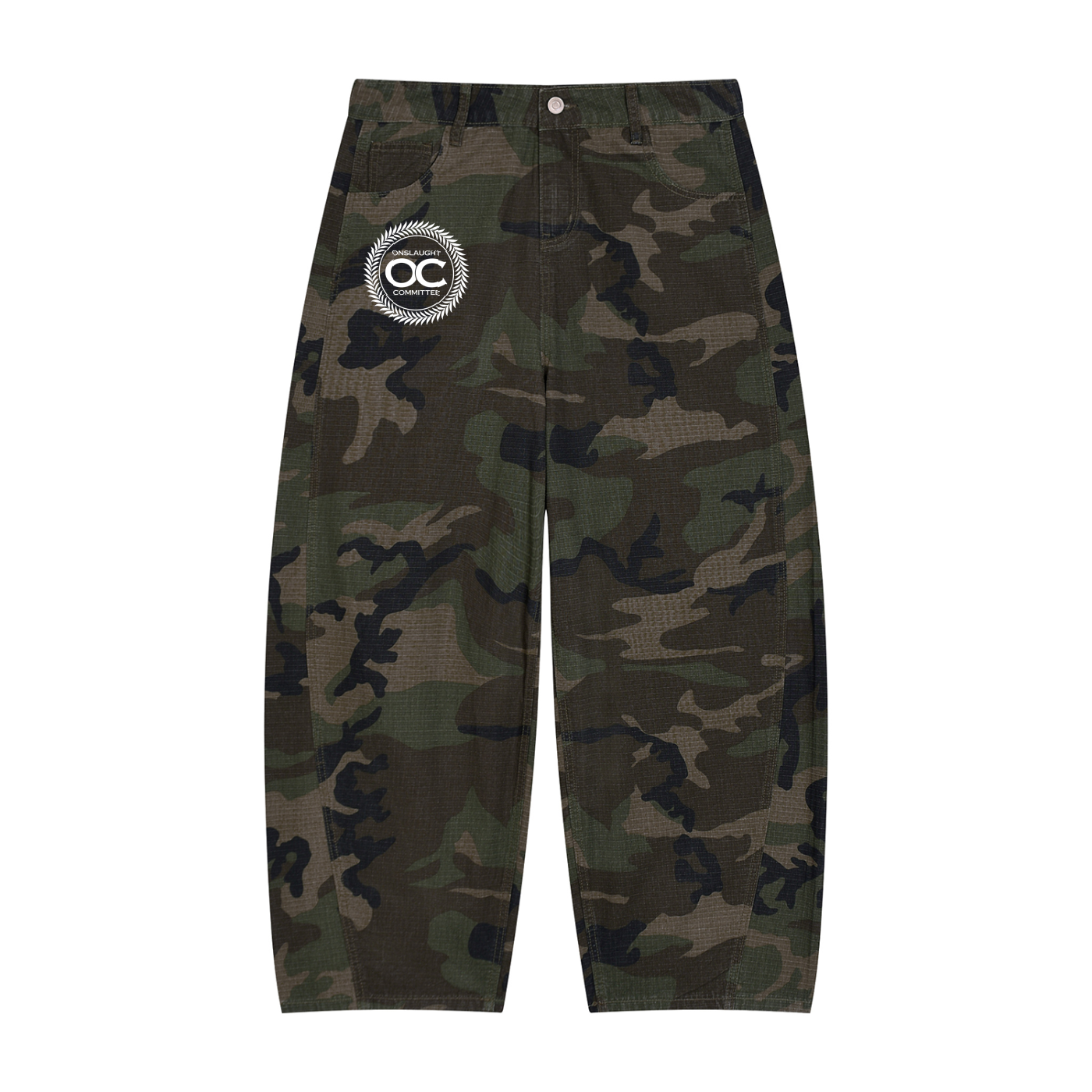 Men’s Camo Barrel Leg Cargo Pants