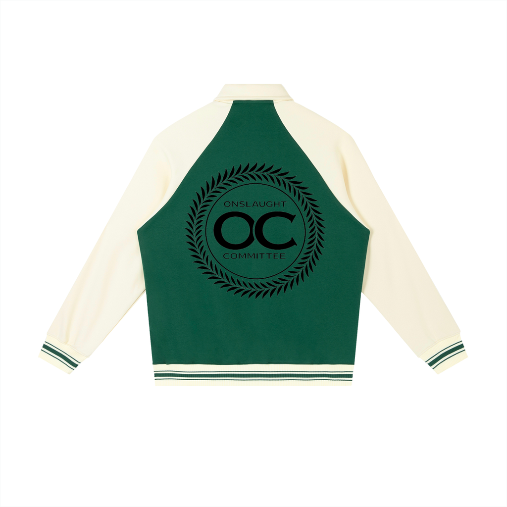 Contrast Raglan Sleeve Baseball Jacket