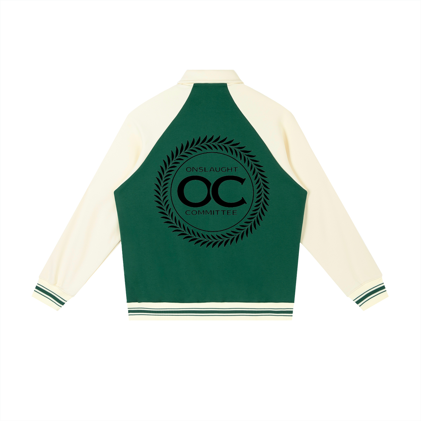 Contrast Raglan Sleeve Baseball Jacket