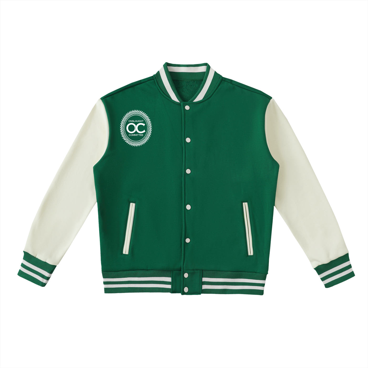 Two-Tone Fleeced Varsity Jacket