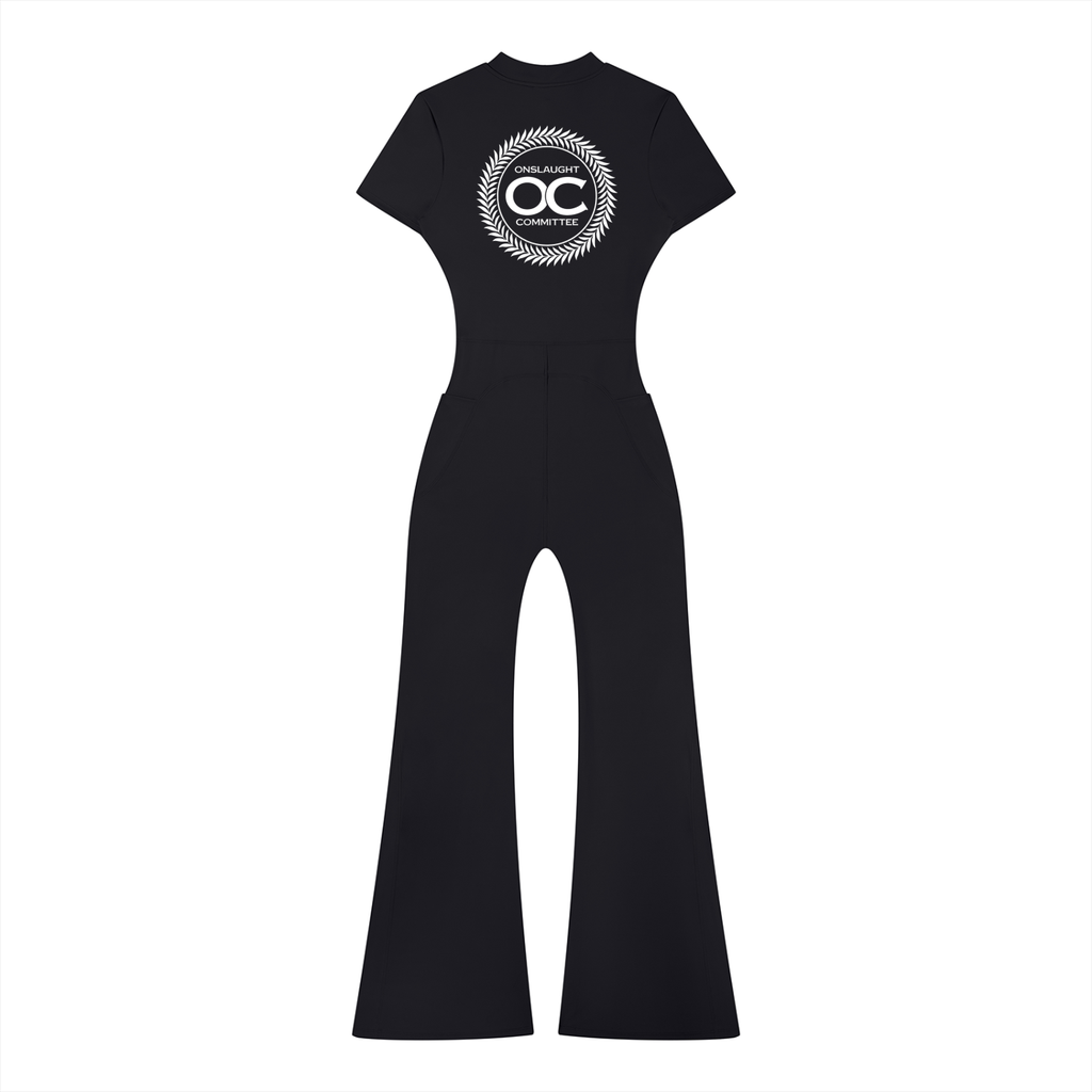 Women’s Tight Flared Leg Quarter-Zip Jumpsuit