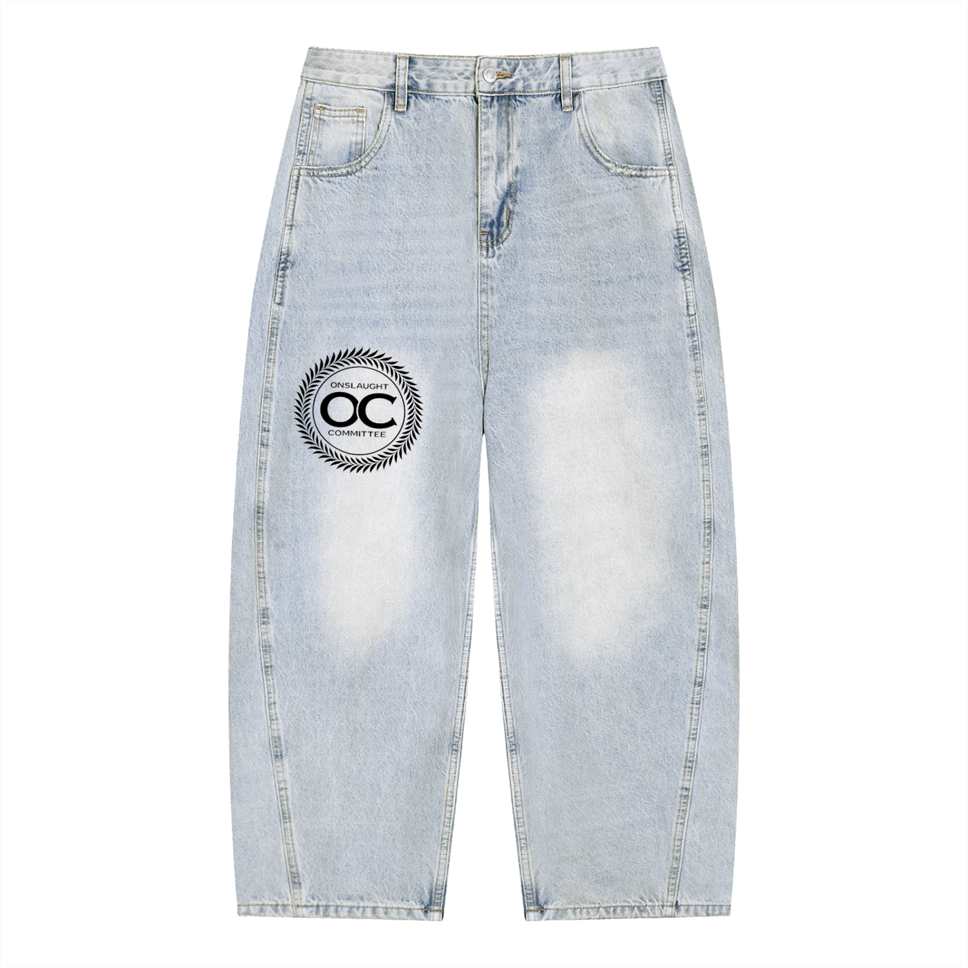 Men's Vintage Wash Sunfade Barrel Leg Jeans