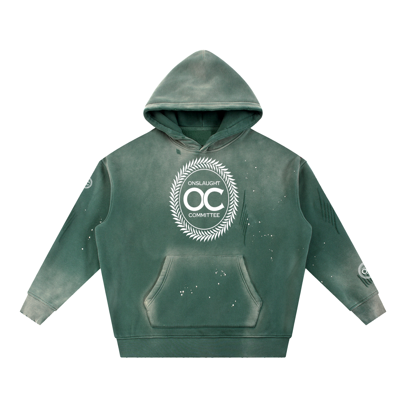 Vintage Washed Frayed Fleece Hoodie