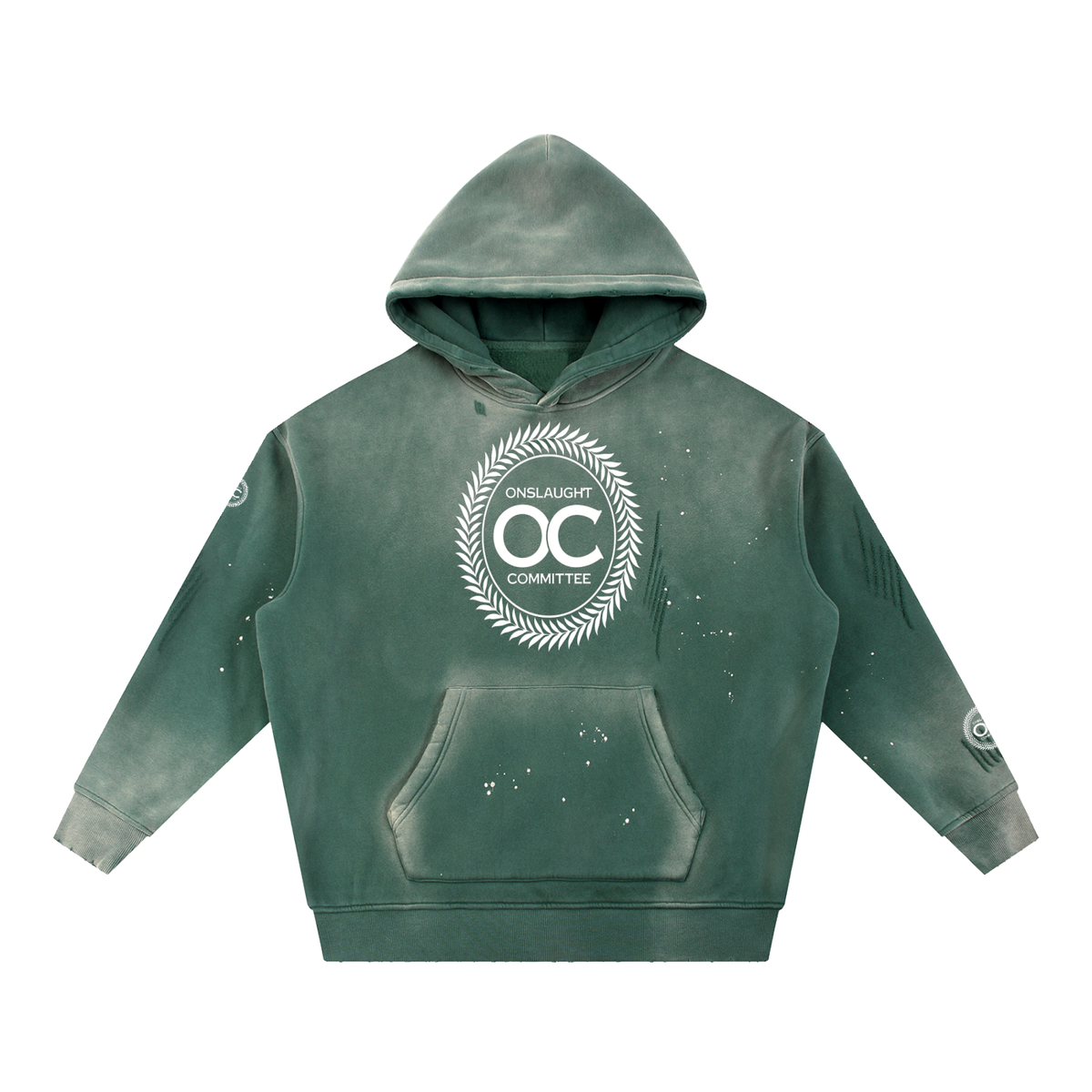 Vintage Washed Frayed Fleece Hoodie