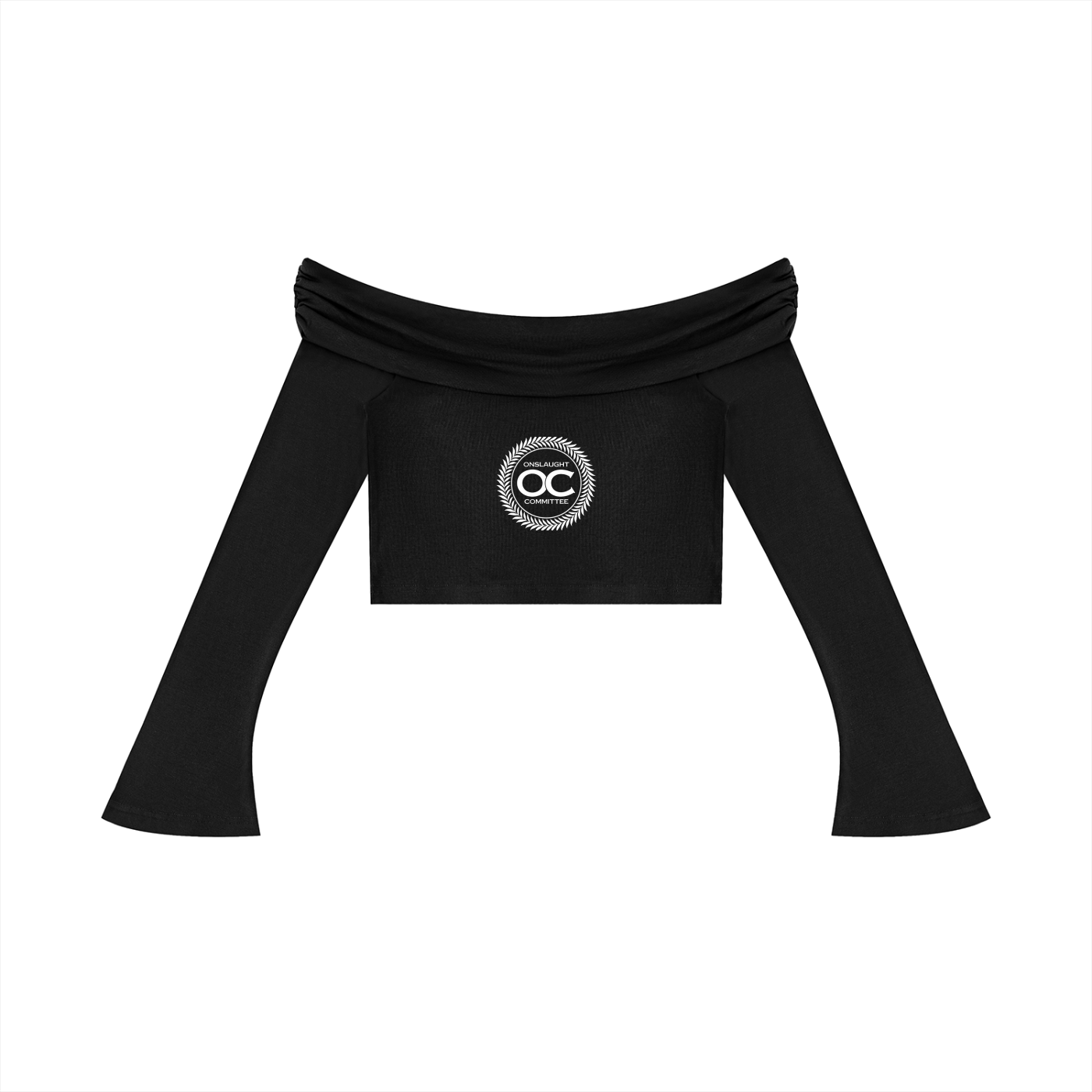 Women's Off-the-Shoulder Bell Sleeve Crop T-Shirt