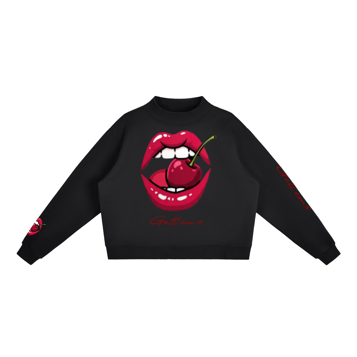 Essential Fleece Mock-Neck Crew Sweatshirt