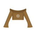 Women's Off-the-Shoulder Bell Sleeve Crop T-Shirt
