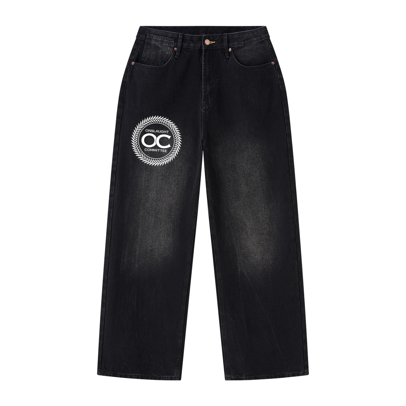 Men's Vintage Wash Wide Leg Jeans